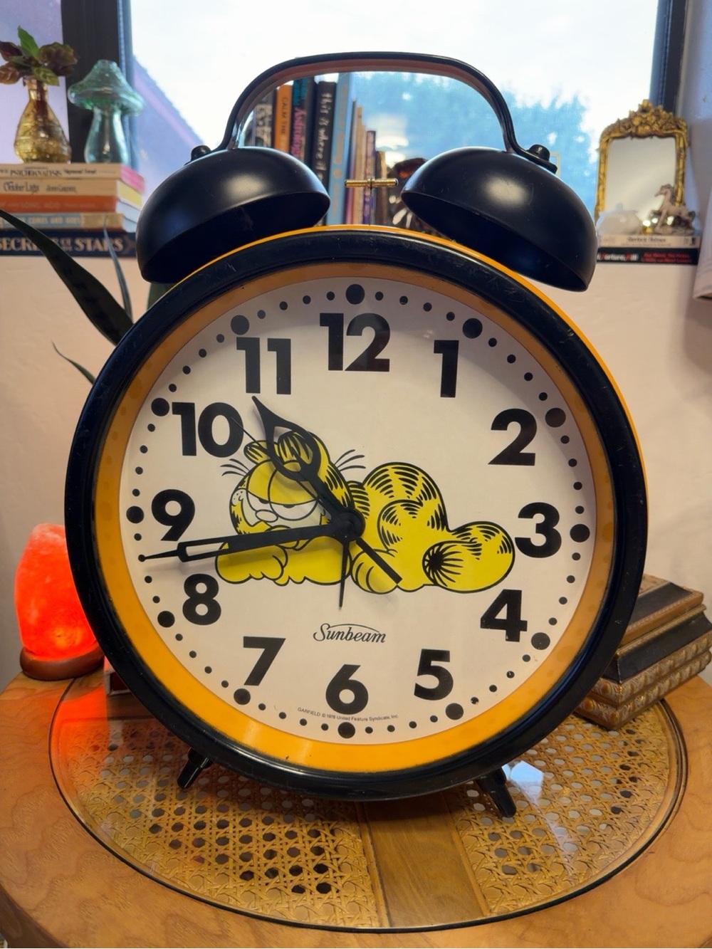 Vintage Sunbeam Garfield Jumbo Alarm Clock 18” Wall/Desktop 1978 As-Is